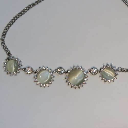 Vintage costume jewellery necklace with moonstones