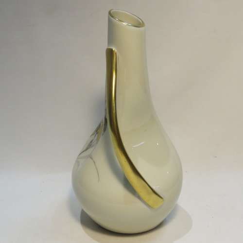 German handpainted art nouveau porcelain vase