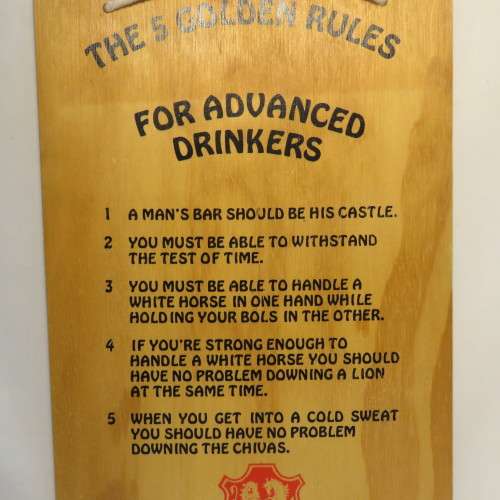 Bar Ornament - 5 Golden rules for advanced drinkers