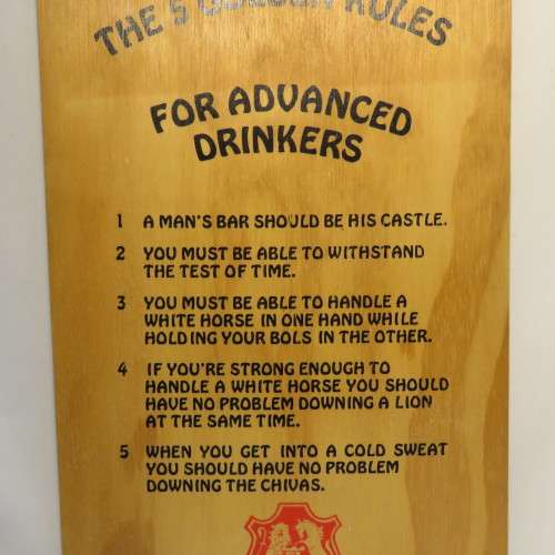 Bar Ornament - 5 Golden rules for advanced drinkers