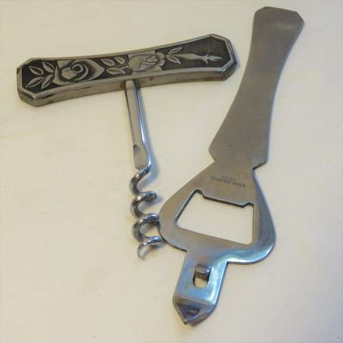 Vintage corkscrew and bottle opener set