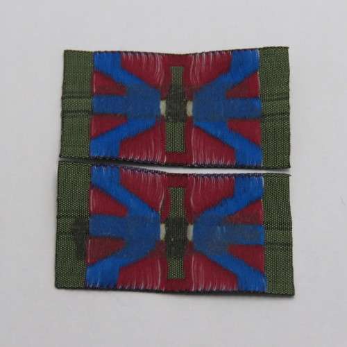 Pair of British Army Union Jack flag uniform badges