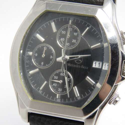 Mercedes-Benz Quartz Chronograph mens watch working - Fine scratch on glass