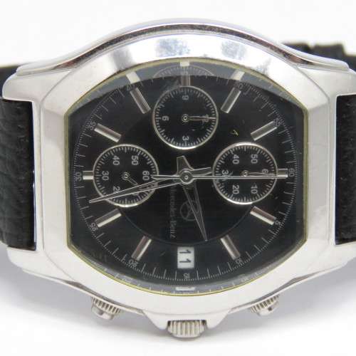 Mercedes-Benz Quartz Chronograph mens watch working - Fine scratch on glass