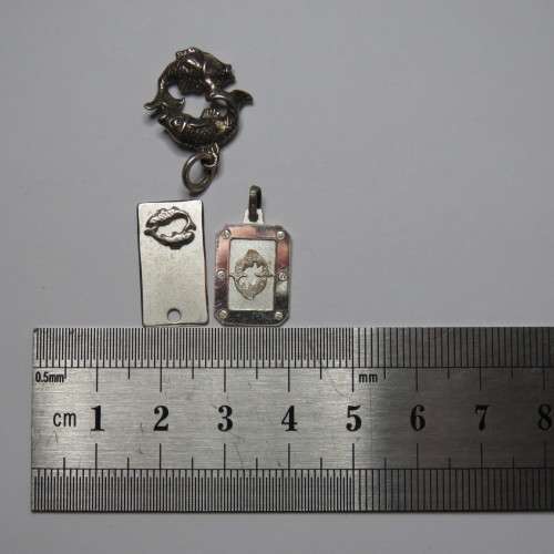 Lot of 3 Pisces Zodiac pendants - Some silver