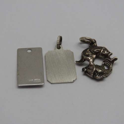 Lot of 3 Pisces Zodiac pendants - Some silver