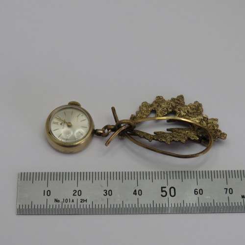 Vintage Bucherer gold plated nurse's fob watch - Working