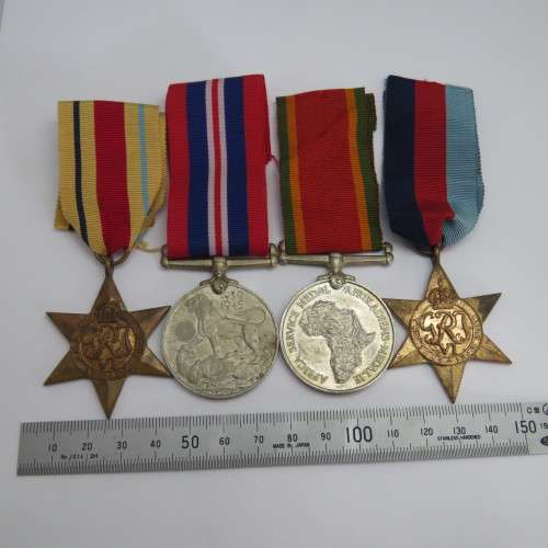 Set of 4 WW2 medals issued to 99745 A.J. Greyling