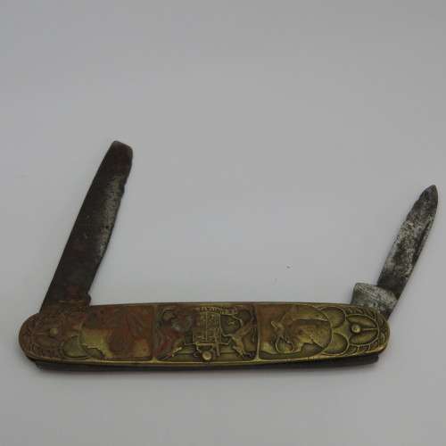 1652-1952 Jan Van Riebeeck brass pocket knife - Well used