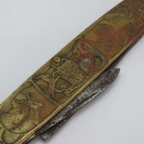 1652-1952 Jan Van Riebeeck brass pocket knife - Well used