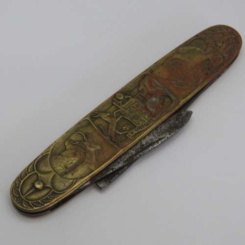 1652-1952 Jan Van Riebeeck brass pocket knife - Well used