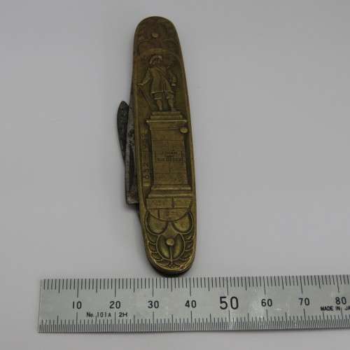 1652-1952 Jan Van Riebeeck brass pocket knife - Well used