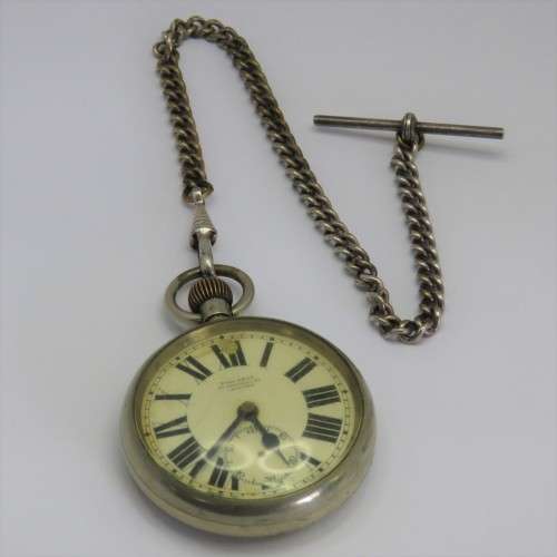 Wolf Bros pocketwatch with fob chain - Not working - Spares only