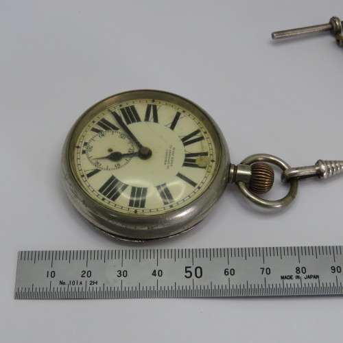 Wolf Bros pocketwatch with fob chain - Not working - Spares only