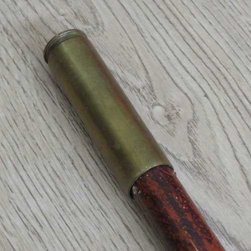 Vintage Walking stick with badges and cartridges made by Rhodesian bush war soldier