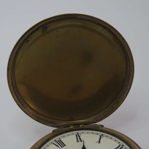 Antique Elgin goldplated full hunter pocketwatch - No glass - Balance staff broken - Not working