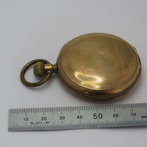 Antique Elgin goldplated full hunter pocketwatch - No glass - Balance staff broken - Not working