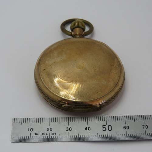 Antique Elgin goldplated full hunter pocketwatch - No glass - Balance staff broken - Not working