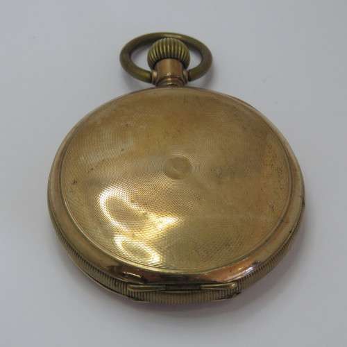 Antique Elgin goldplated full hunter pocketwatch - No glass - Balance staff broken - Not working