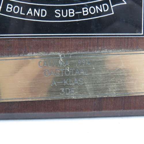 1994 Boland Service Shooting plaque - Calvinia A Class 3rd prize