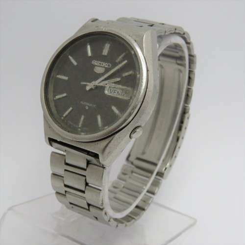 Vintage Seiko 5 Automatic mens watch - Working - Crown is not winding - Rotor is loose