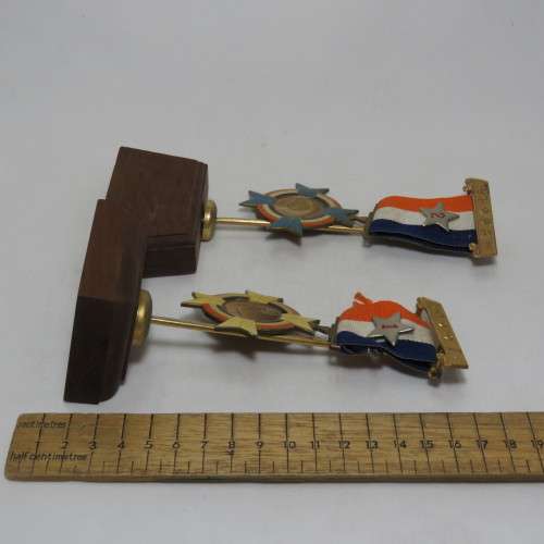 Pair of SA Service Shooting medals - Missing center insert