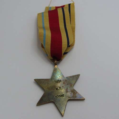 WW2 The Africa Star issued to 6151 W.T. Moore