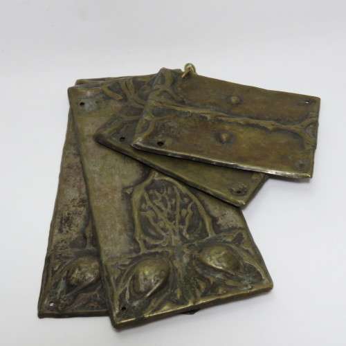 Set of Victorian brass door plates