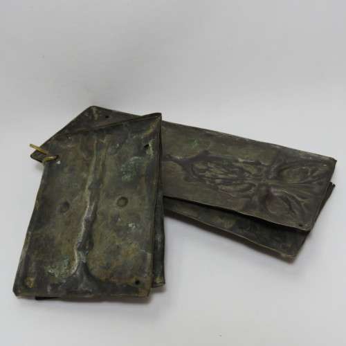 Set of Victorian brass door plates