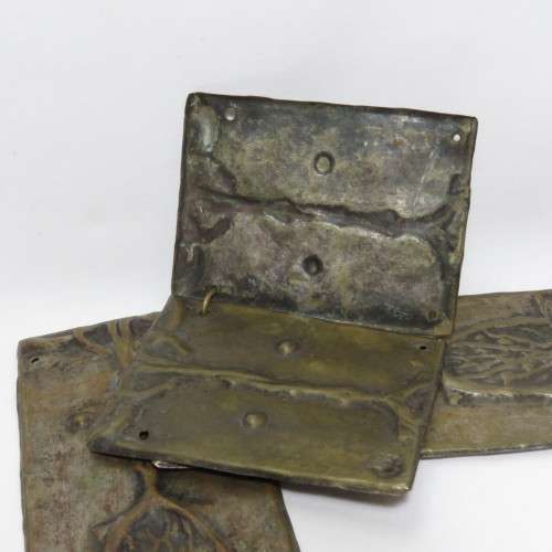 Set of Victorian brass door plates