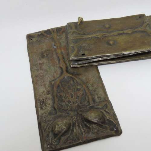 Set of Victorian brass door plates