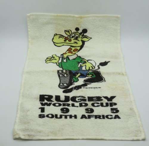 1995 Rugby World Cup bar towel - some stains