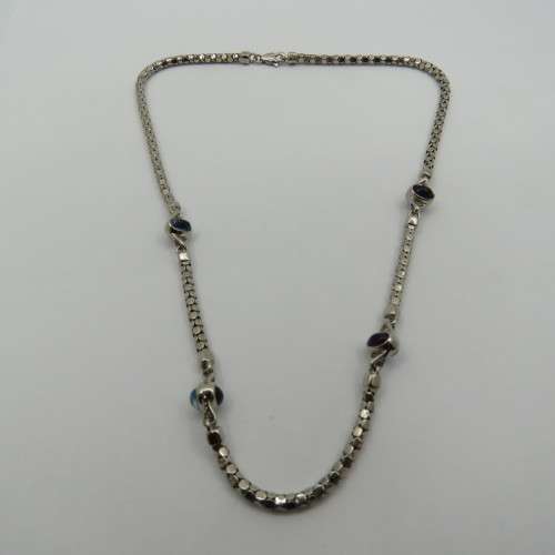 Silver look alike choker necklace - never used