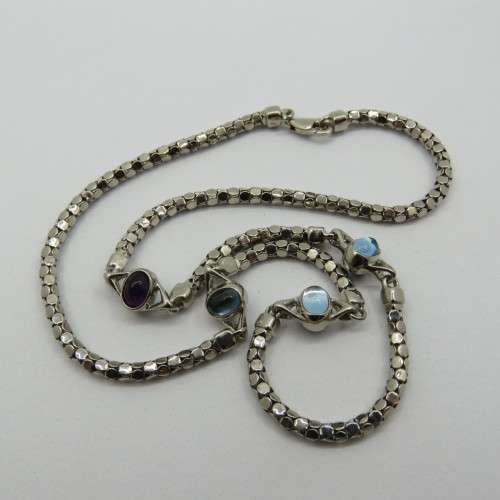 Silver look alike choker necklace - never used