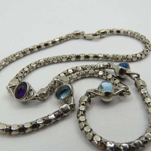 Silver look alike choker necklace - never used