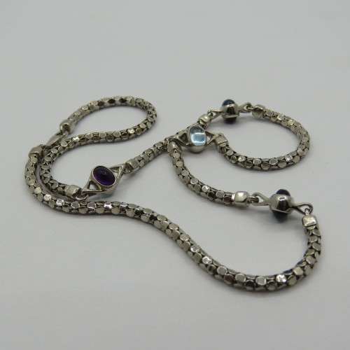 Silver look alike choker necklace - never used