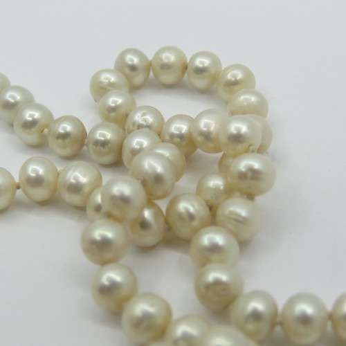String of pearls with sterling silver clasp