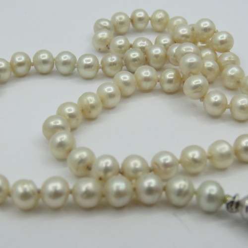 String of pearls with sterling silver clasp