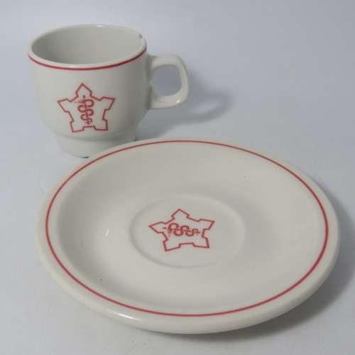 SA Medical Corps cup and saucer - damaged cup
