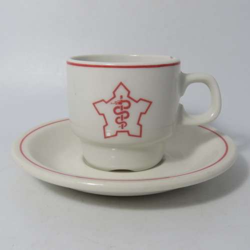 SA Medical Corps cup and saucer - damaged cup