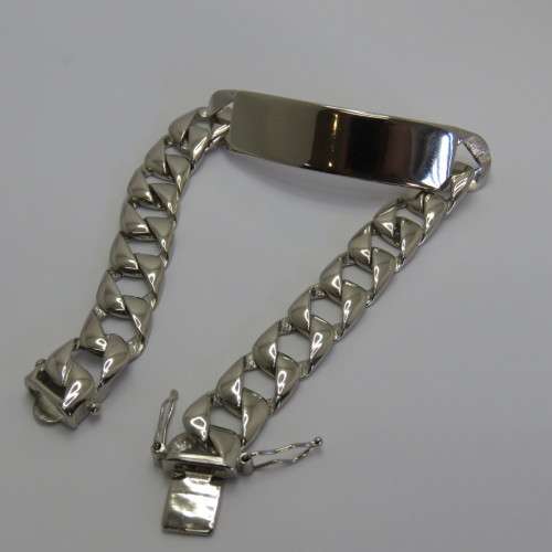 Costume silver look-alike ID bracelet