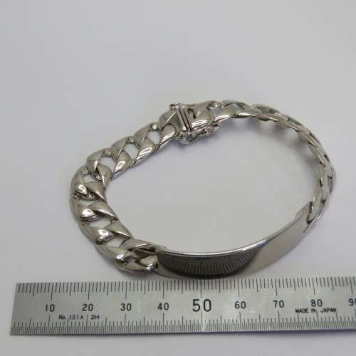 Costume silver look-alike ID bracelet
