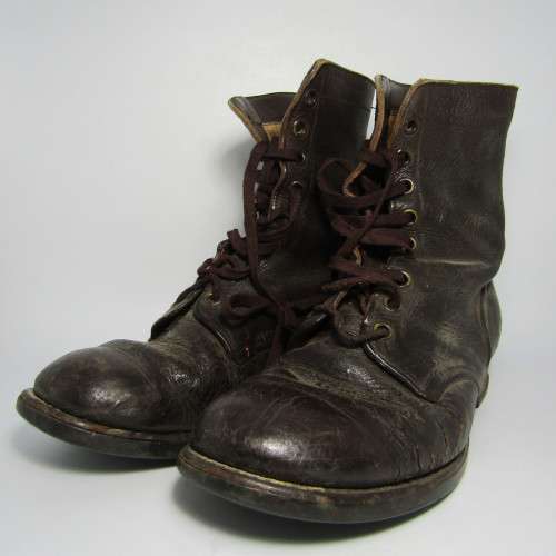 Pair of SADF leather boots - size 276 - looks like a 9 - well used