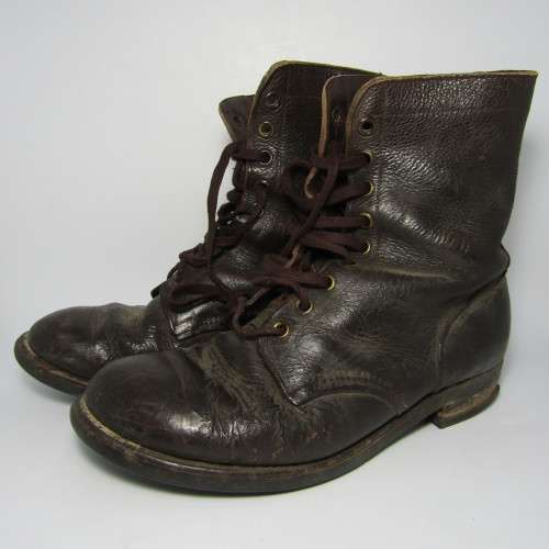Pair of SADF leather boots - size 276 - looks like a 9 - well used