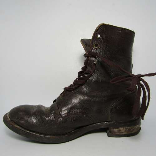 Pair of SADF leather boots - size 276 - looks like a 9 - well used