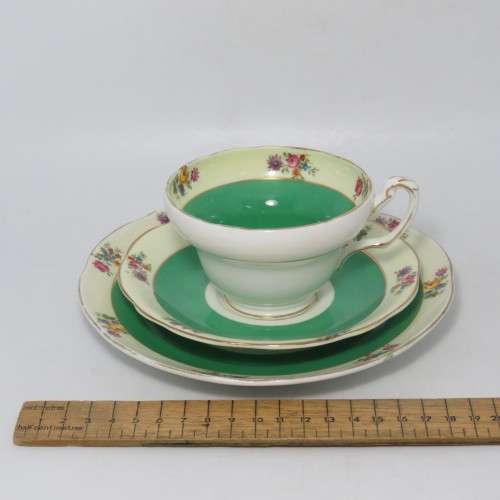 Vintage Foley china porcelain tea set trio