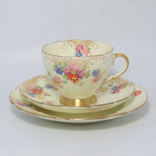 Vintage Foley China porcelain tea set trio