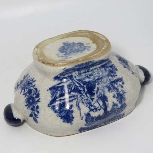 Beautiful Antique serving bowl with lid - Blue and white