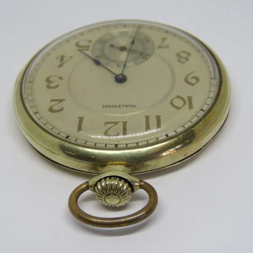 14 kt Gold 1924 Waltham pocketwatch - Presented to V.B. Kisby Green Esq from SAASU - Serial 24483751