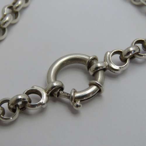 Sterling silver Belcher chain necklace - Weighs 25,0 g - Length 27,5 cm (closed)